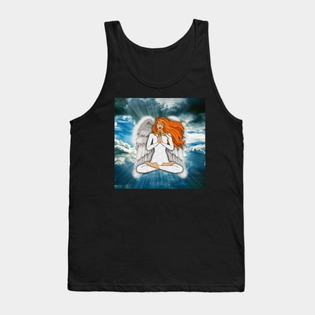 Woman Guardian Angel Tank Top by MandalaSoul